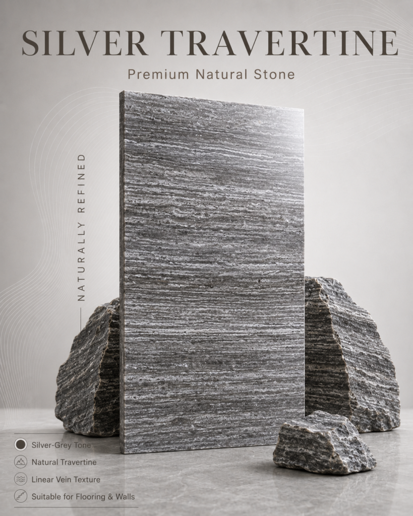 silver travertine