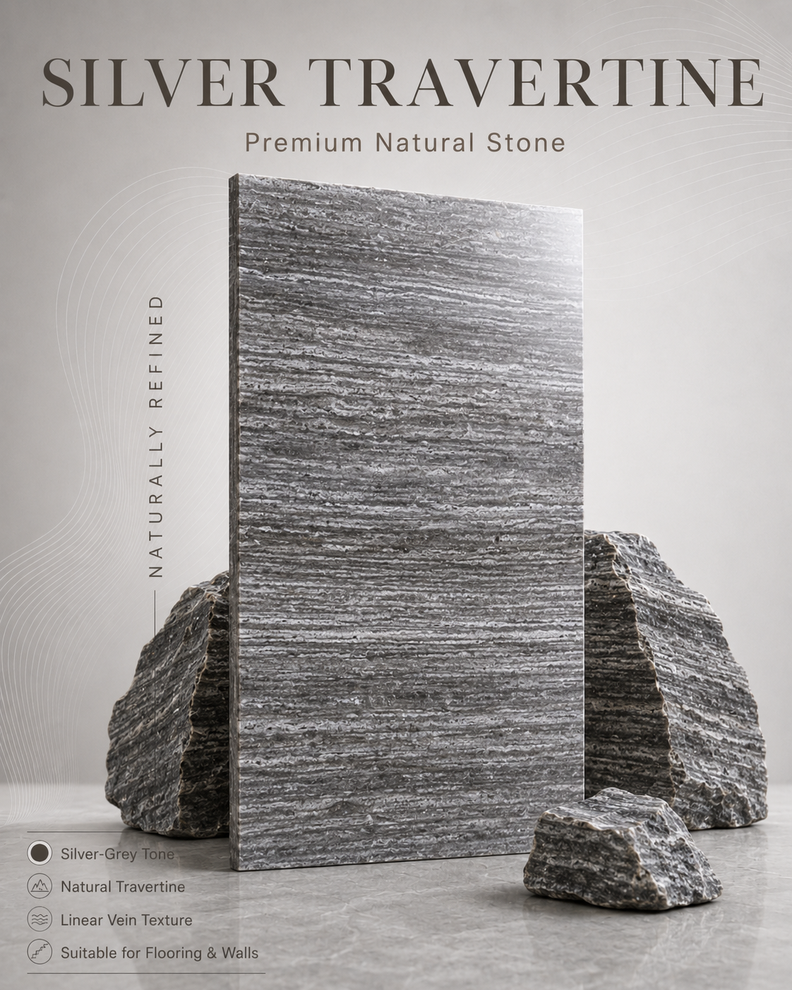 silver travertine